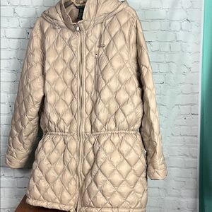 Lauren RL Women's Quilted Hooded Jacket - Beige 3X